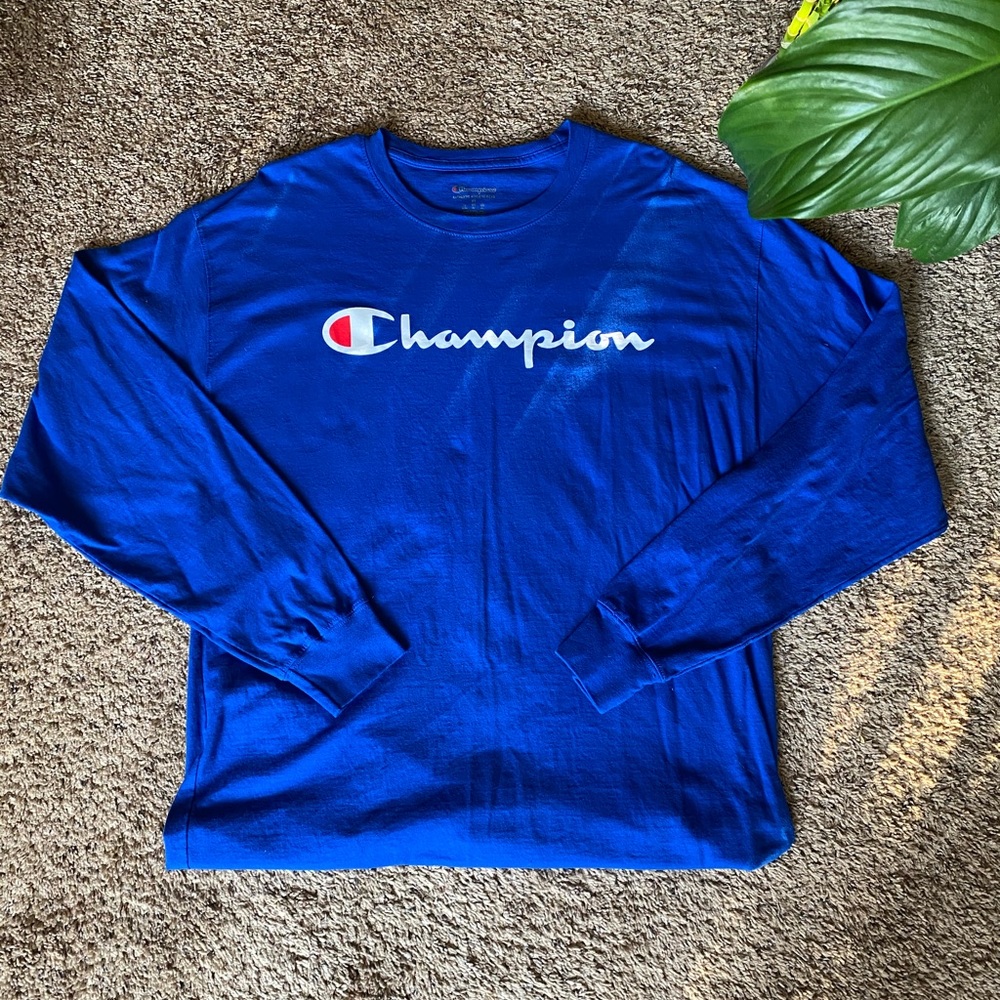 Navy Blue Long-sleeve Champion Shirt